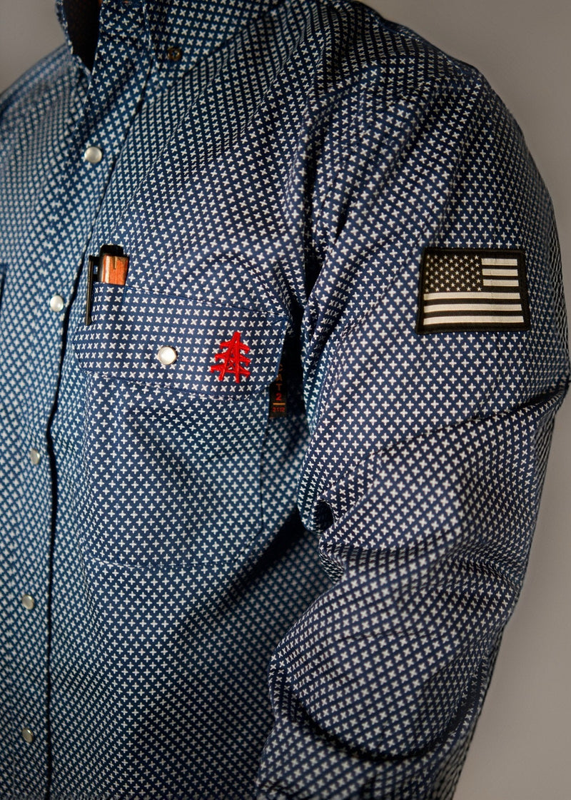 Load image into Gallery viewer, FR Pearl Snap Work Shirt - Honor Navy