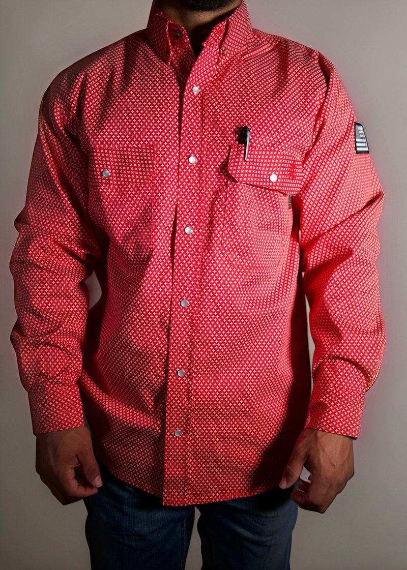 Load image into Gallery viewer, FR Pearl Snap Work shirt - Alpha Red