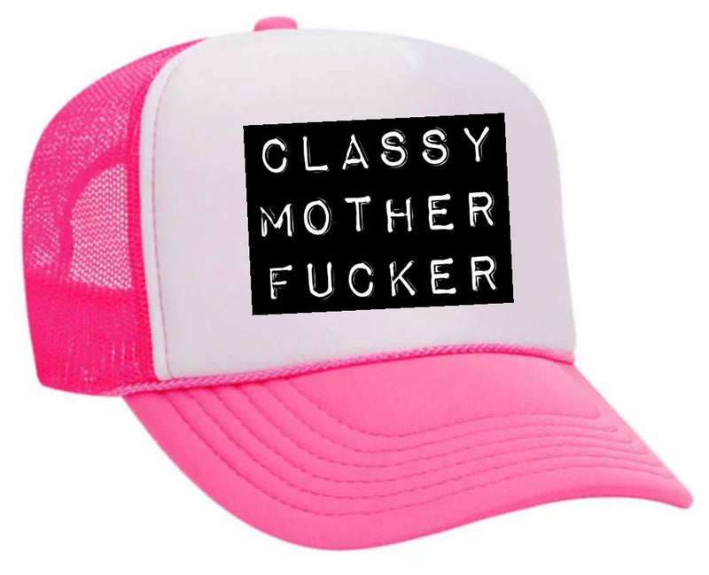 Load image into Gallery viewer, Classy Mother Fucker Block Trucker Hat
