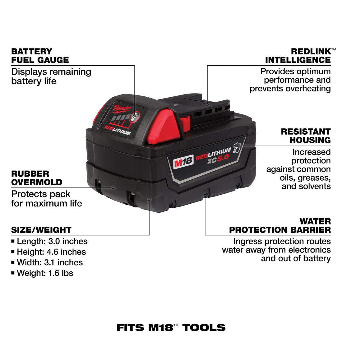 M18  REDLITHIUM™ XC5.0 Extended Capacity Battery (10 Pk)