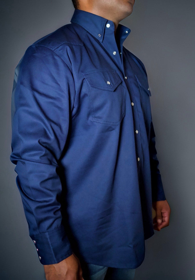 Load image into Gallery viewer, FR Western Style Pearl snap - Navy
