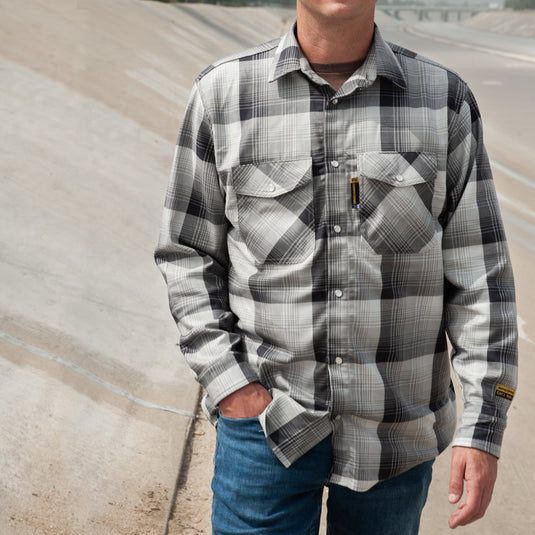 Santana Black and Silver FR Stretch Plaid Shirt