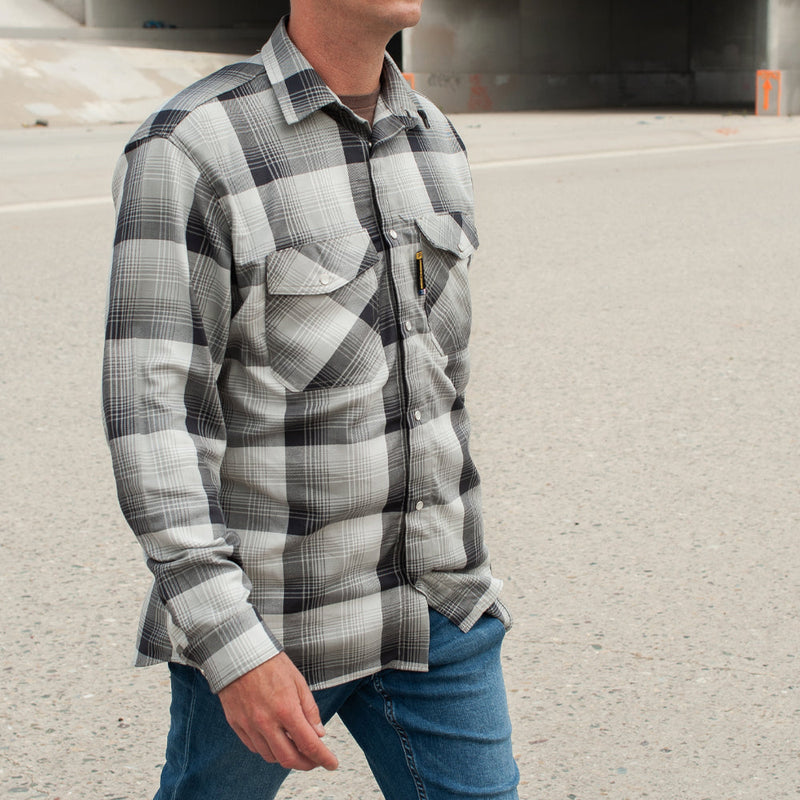 Load image into Gallery viewer, Santana Black and Silver FR Stretch Plaid Shirt
