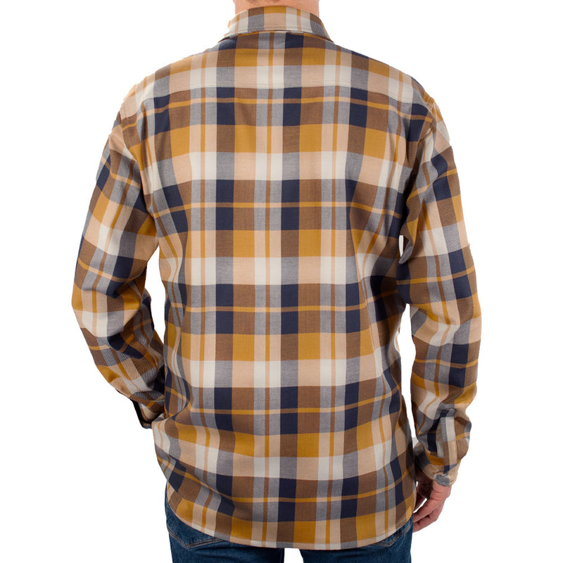 Load image into Gallery viewer, Tailgate Navy Rust FR Stretch Plaid Shirt
