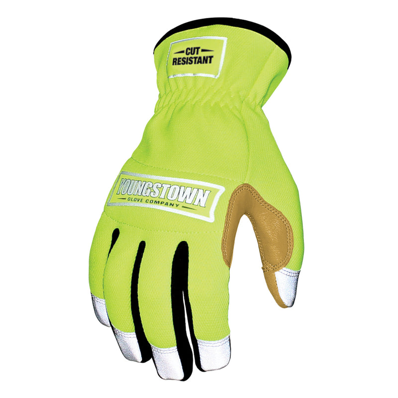 Load image into Gallery viewer, 12-3190-10 Youngstown Cut Resistant Safety Lime Hybrid Glove - Main image
