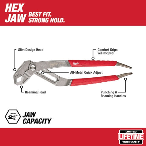 Load image into Gallery viewer, Milwaukee 12-inch Comfort Grip Hex-Jaw Pliers - 48-22-6212
