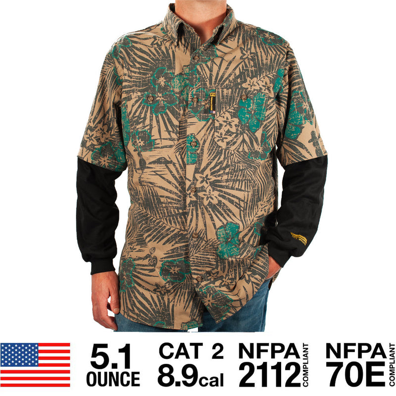 Load image into Gallery viewer, Tropic Camo Beige FR Hawaiian Shirt
