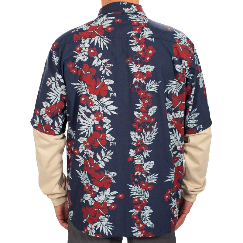 Load image into Gallery viewer, Tropical Vine Navy FR Hawaiian Shirt
