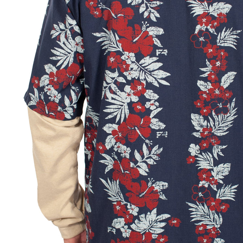 Load image into Gallery viewer, Tropical Vine Navy FR Hawaiian Shirt
