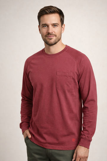 NKE FR LIGHTWEIGHT CREWNECK TEE - BURGUNDY