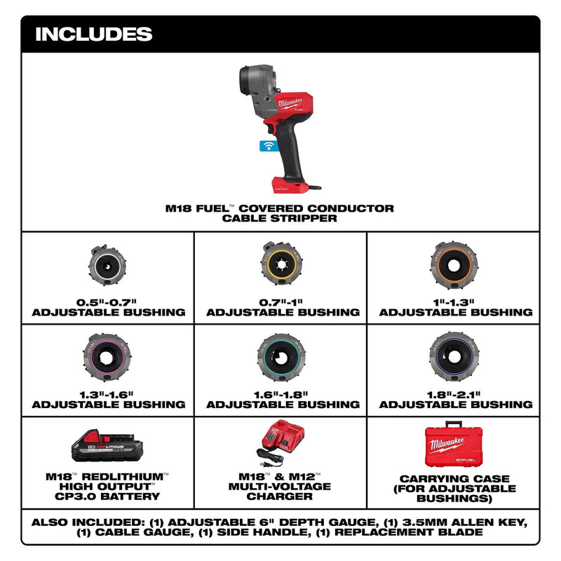 Load image into Gallery viewer, M18 FUEL Covered Conductor Cable Stripper Kit w/ Adjustable Bushings
