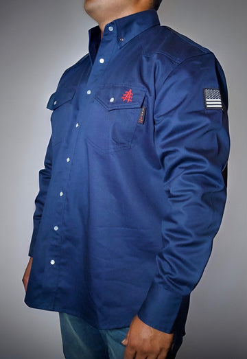 FR Western Style Pearl snap - Navy