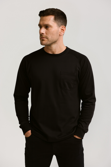 NKE FR LONG SLEEVE T-SHIRT - BLACK