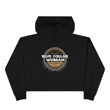 Blue Collar Woman Crop Hoodie