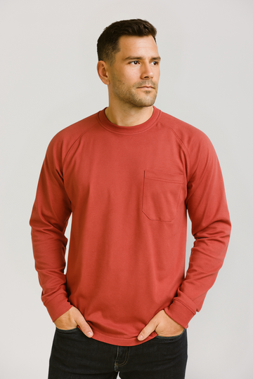 NKE FR LONG SLEEVE T-SHIRT - BURGUNDY