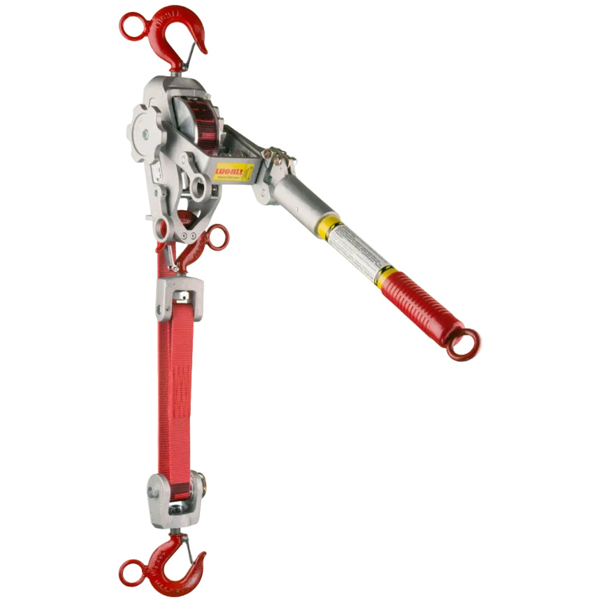 Lug-All 25-B - 1 1/2 Ton Web Strap Hoist w/ Hot Stick Rings