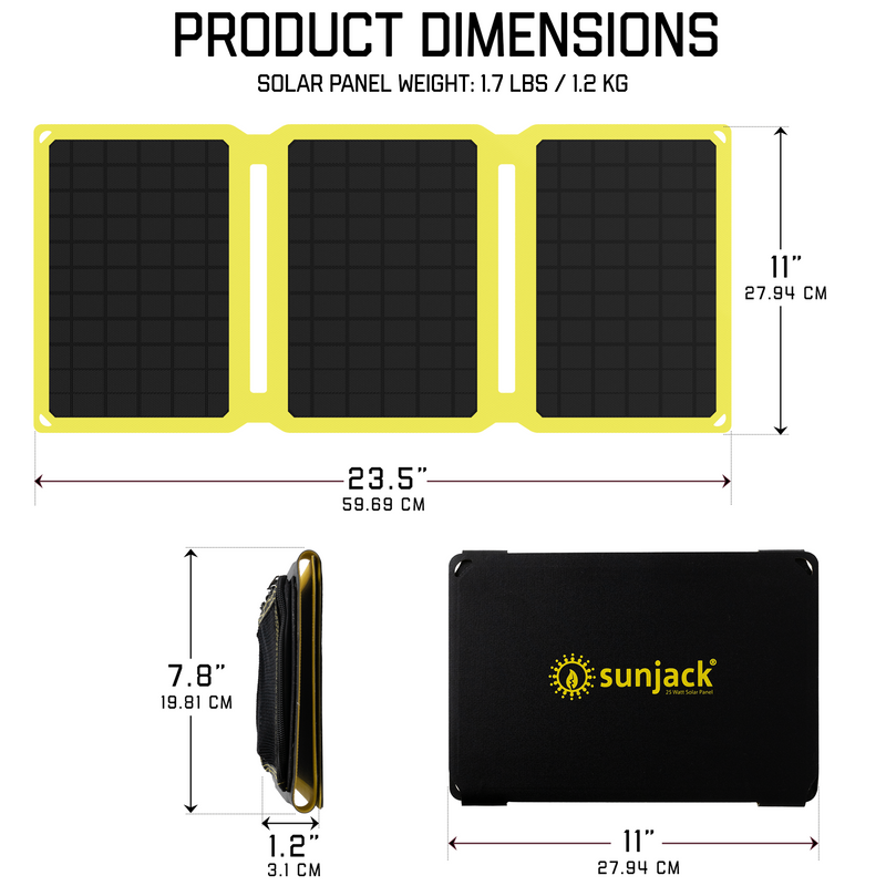 Load image into Gallery viewer, SunJack 25 Watt ETFE Foldable Portable Solar Panel Charger with Two 10000mAh Power Bank Batteries
