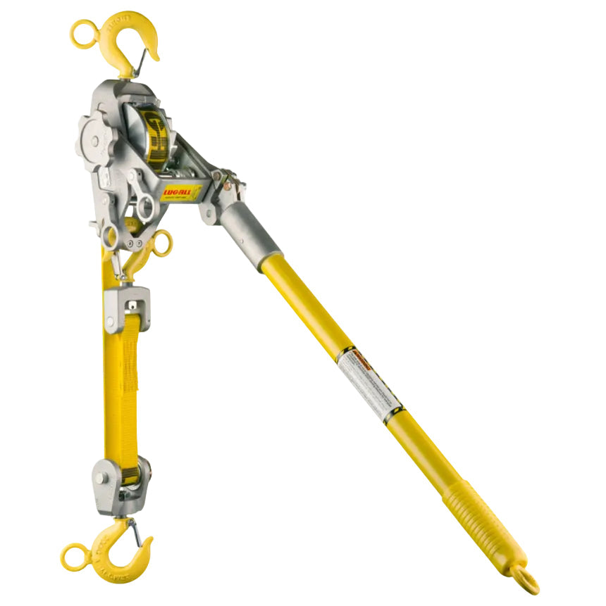 Lug-All 2-B - 1 Ton Web Strap Hoist w/ Hot Stick Rings