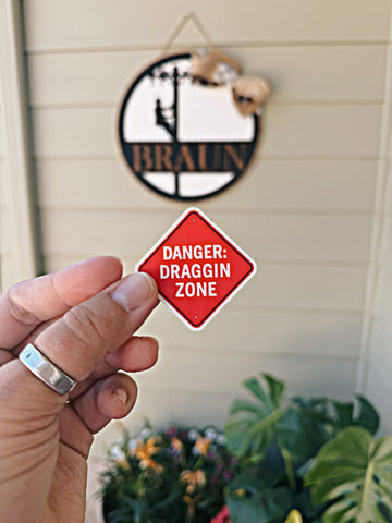 DRAGGIN ZONE hard hat sticker