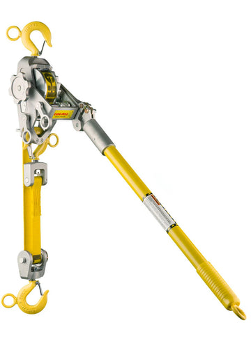 Lugall- 1 Ton Web Strap Hoist w/ Hot Stick Rings & Hook Latches