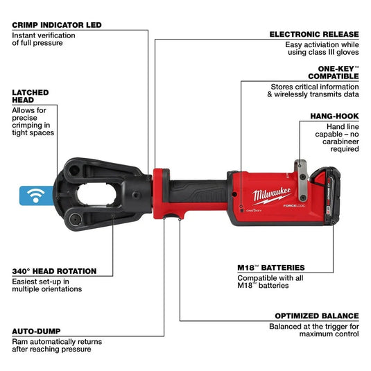 M18 FORCE LOGIC 12T Latched Linear Crimper