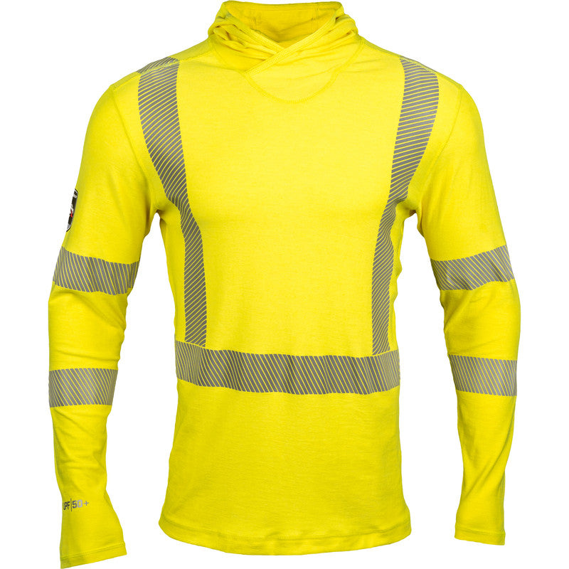 Men's Pro Dry® Tech Long Sleeve Hi-Vis Yellow FR Shirt w/ Hood