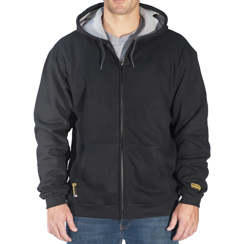 Load image into Gallery viewer, Black FR Zip-Up Hooded Sweatshirt
