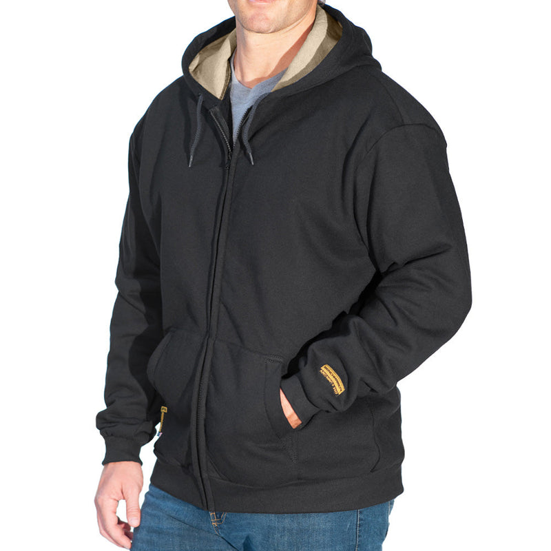 Load image into Gallery viewer, Zip-Up Black FR Hooded Sweatshirt
