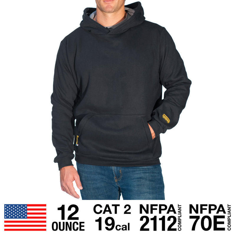 Load image into Gallery viewer, Black FR Hooded Pullover
