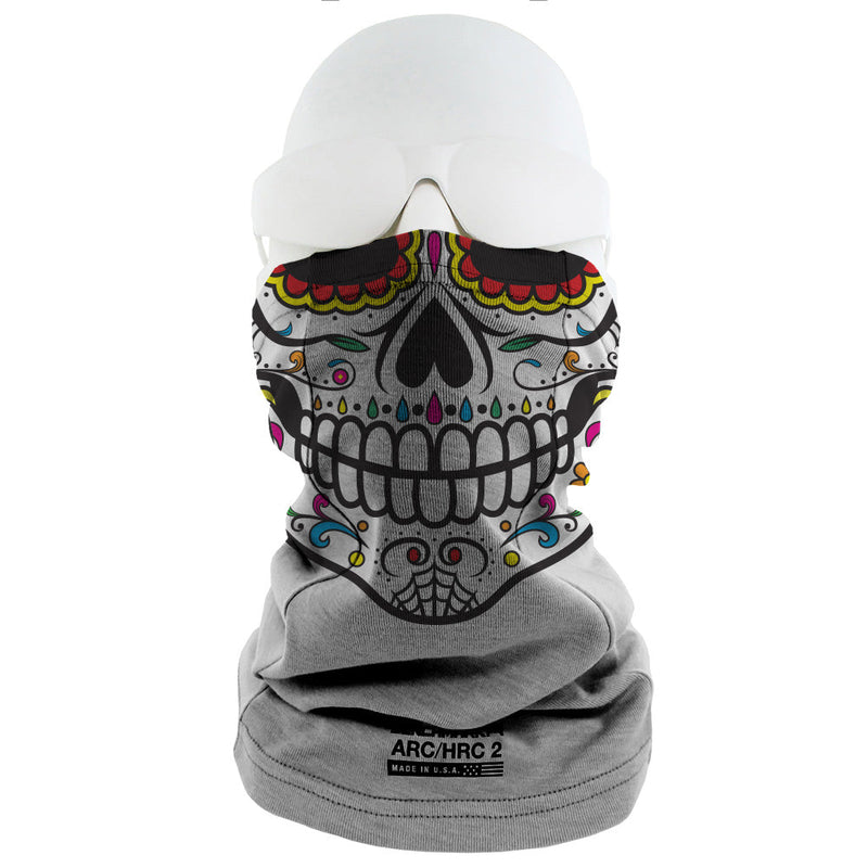 Load image into Gallery viewer, CAT 2 FR Candy Skull Gray Face Muffler
