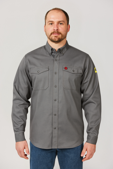 NKE FR SHIELD WORK BUTTON SHIRT - GREY