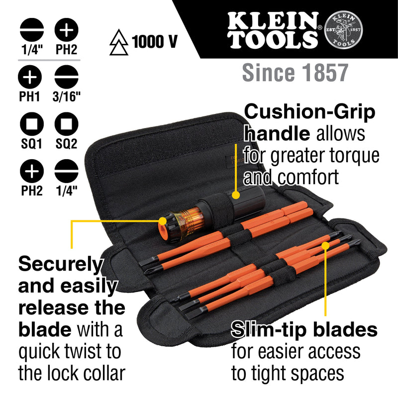 Load image into Gallery viewer, 8-in-1 Insulated Interchangeable Screwdriver Set - (94-32288)
