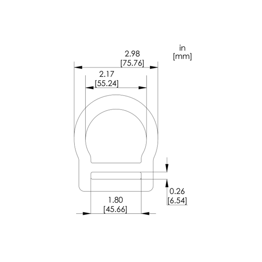 1-3/4 SINGLE SLOT D-RING FLAT - PHASE OUT