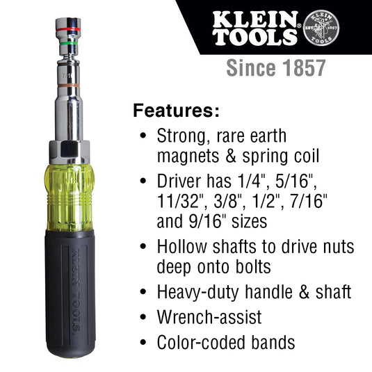 7-in-1 Multi-Bit Screwdriver / Nut Driver, Magnetic