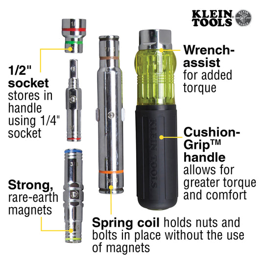 7-in-1 Multi-Bit Screwdriver / Nut Driver, Magnetic