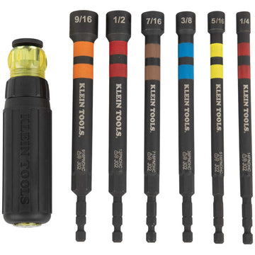 Hollow Magnetic Color-Coded Ratcheting Power Nut Drivers, 6-Piece
