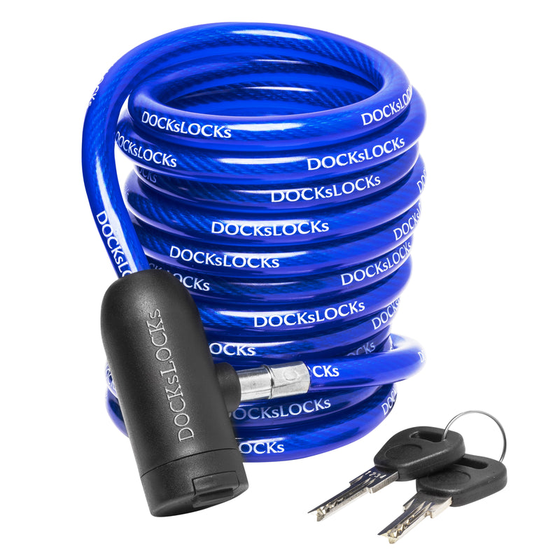 Load image into Gallery viewer, DocksLocks® Anti-Theft Weatherproof Coiled Security Cable with Key Lock (5&#39;, 10&#39;, 15&#39;, 20&#39; or 25&#39;)
