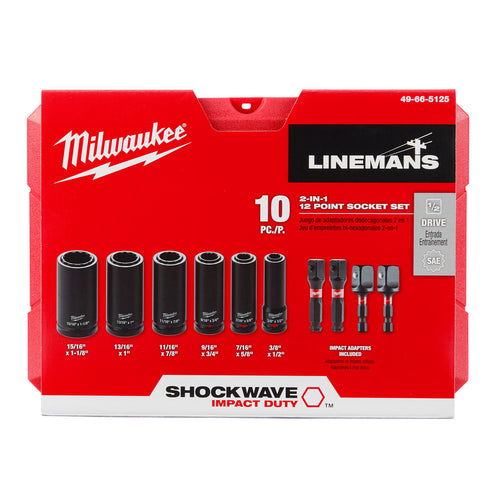 Shockwave Linemans 2 in 1 12 PT Socket Set