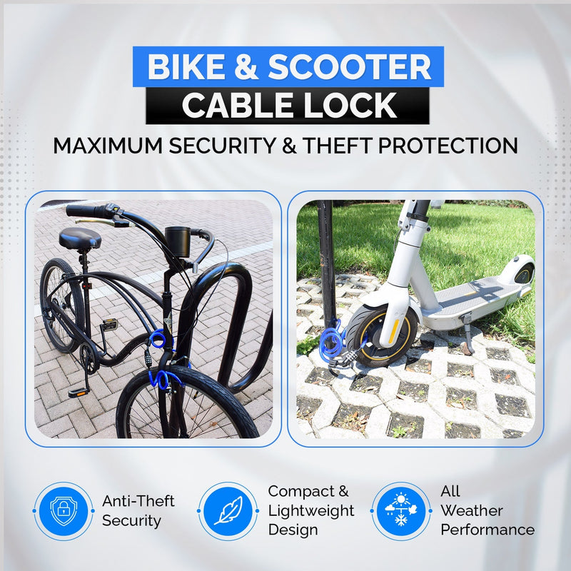 Load image into Gallery viewer, DocksLocks® Bike and Scooter Coiled Security Cable Lock with Resettable Combination and Mounting Bracket (4&#39; or 6&#39;)
