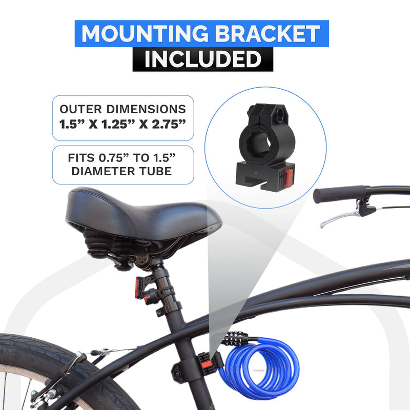 Load image into Gallery viewer, DocksLocks® Bike and Scooter Coiled Security Cable Lock with Resettable Combination and Mounting Bracket (4&#39; or 6&#39;)
