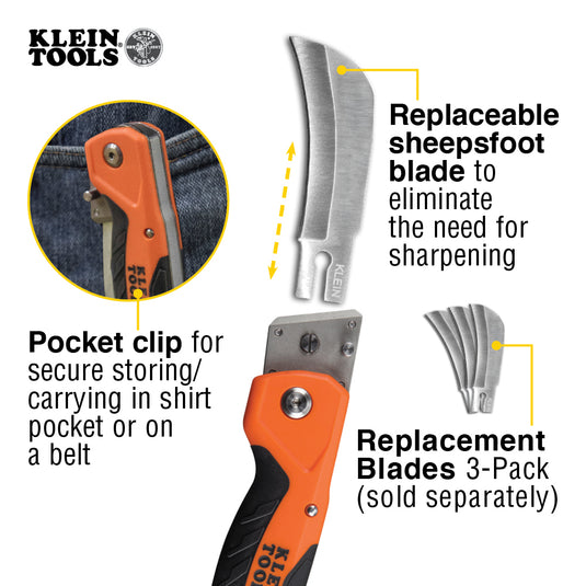 Cable Skinning Utility Knife with Replaceable Blade