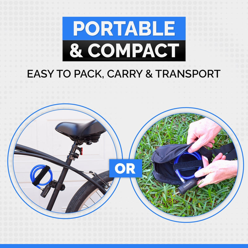 Load image into Gallery viewer, DocksLocks® Bike and Scooter Straight Security Cable Lock with Key Lock and Mounting Bracket (2&#39; or 4&#39;)
