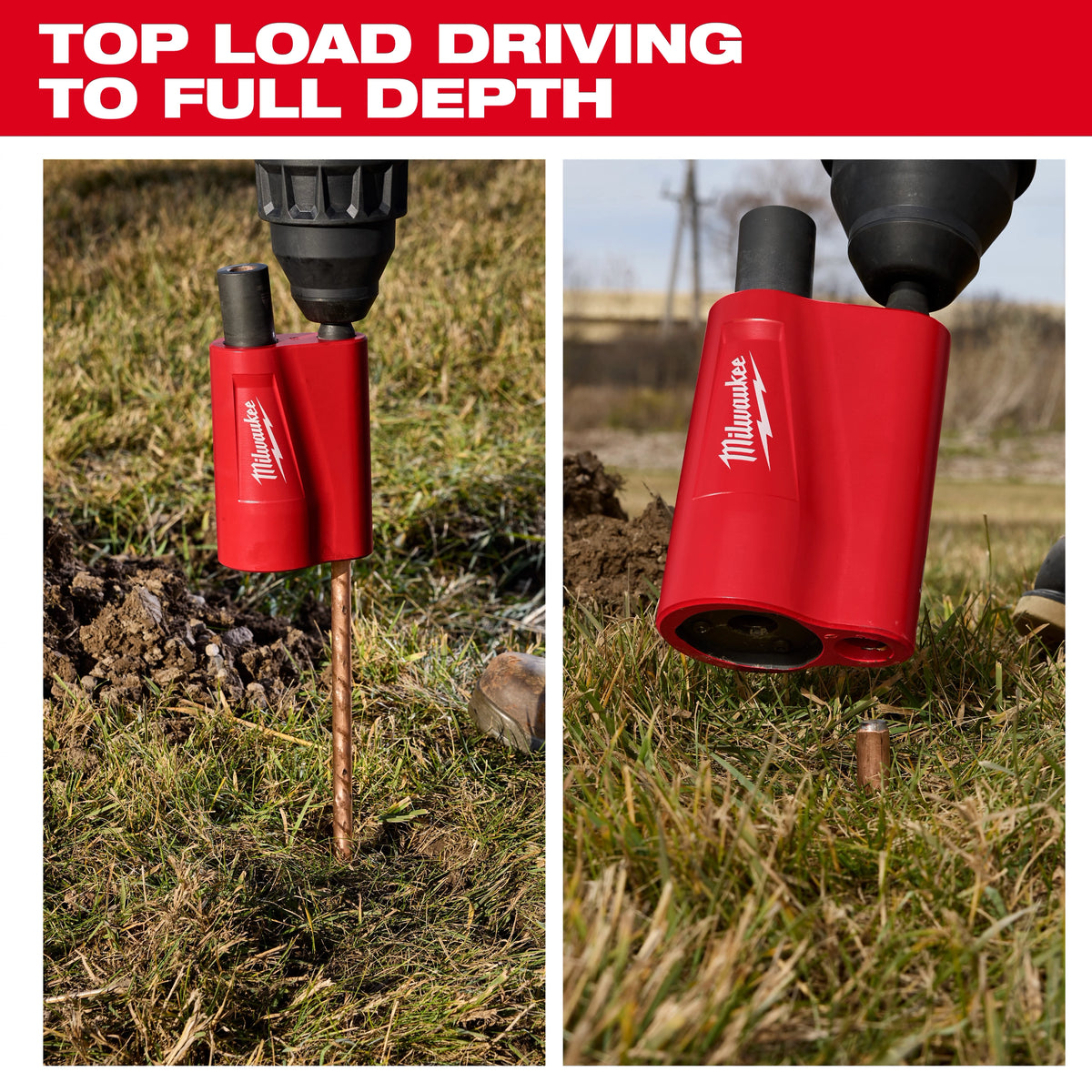 Milwaukee Side Load Ground Rod Driver top load driving