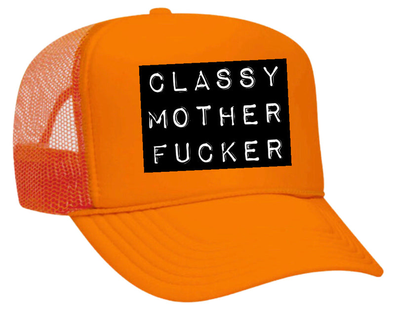 Load image into Gallery viewer, Classy Mother Fucker Block Trucker Hat
