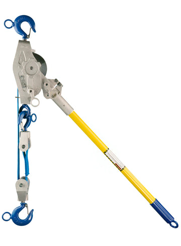 Lugall- 2 Ton Web Strap Hoist W/ Hot Stick Rings & Hook Latches