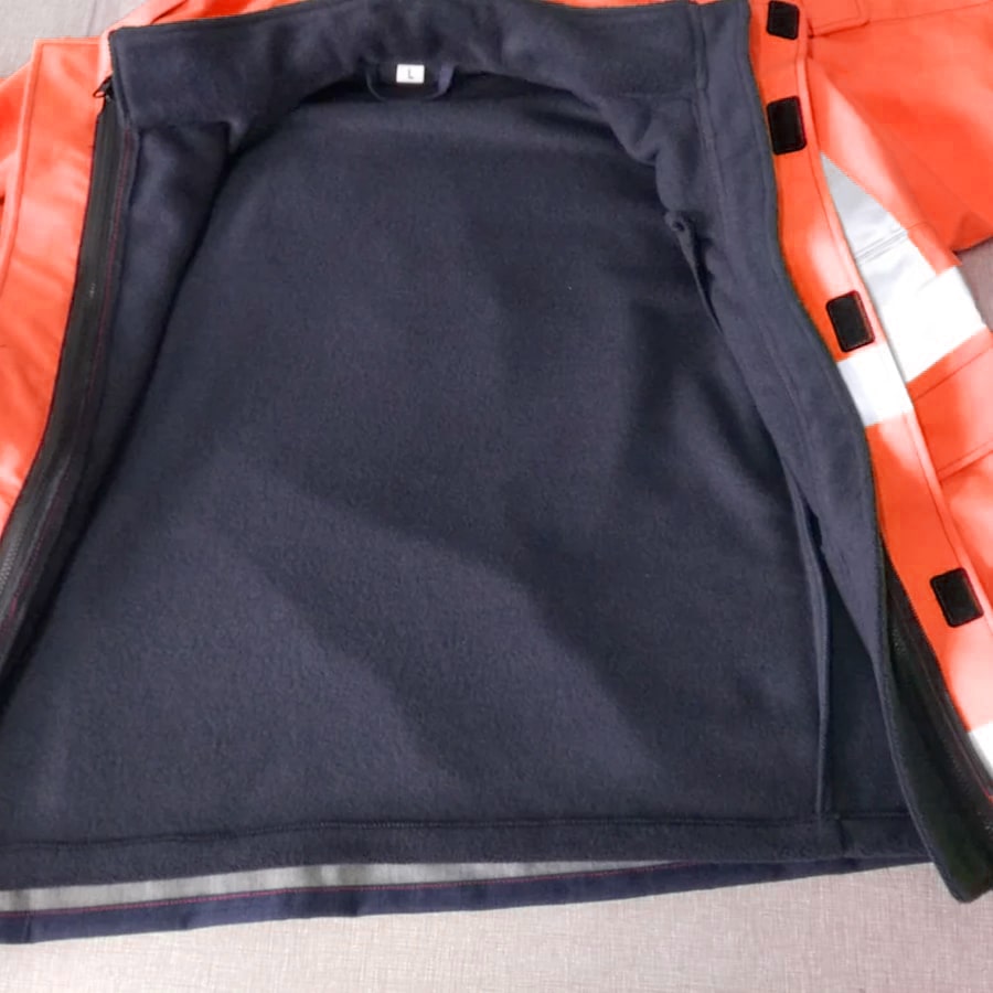 PRO ARC FR/ARC CAT 3 Breathable High Visibility Rainwear Bomber Jacket Orange/Navy