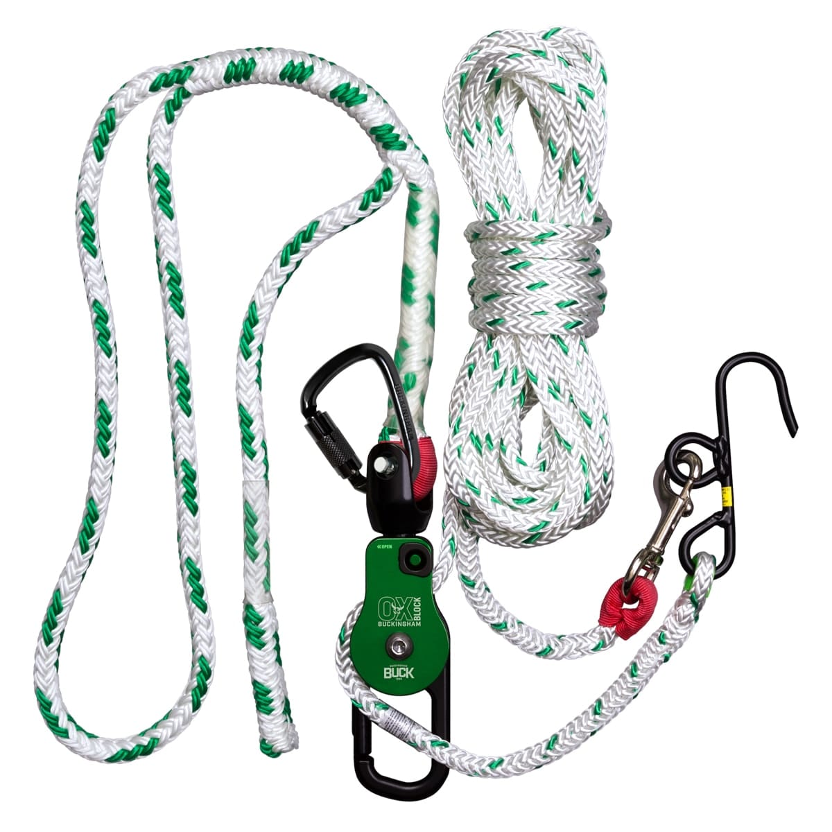 OX BLOCK™ BUCK PIN CLEVIS TOP WITH CARABINER HANDLINE ASSEMBLY – 50063A-4/80