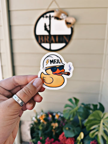 MFJL SMOKIN DUCK Hard Hat Sticker