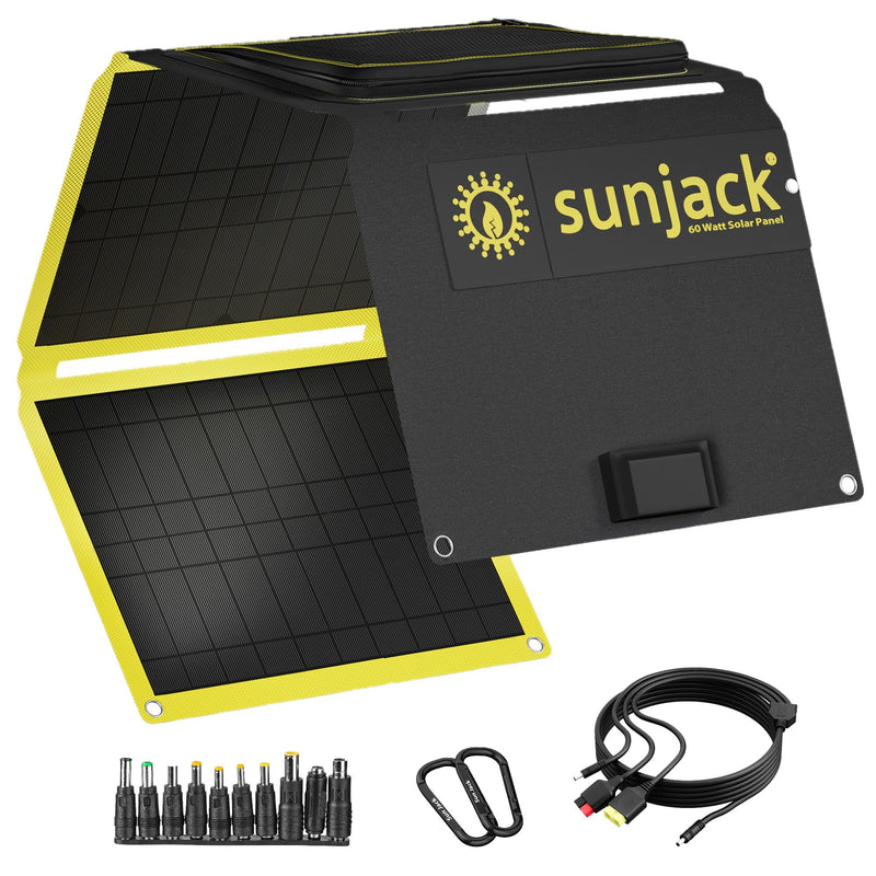 Load image into Gallery viewer, SunJack 60 Watt ETFE Foldable Portable Solar Panel Charger with Kickstands
