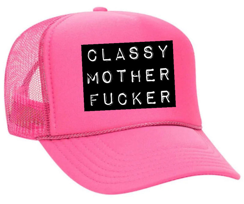 Load image into Gallery viewer, Classy Mother Fucker Block Trucker Hat

